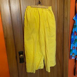 Shiny By Nature Wide Leg Yellow Corduroy Pants 2x